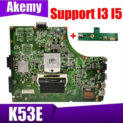 Akemy NEW K53SD REV2.3 Laptop motherboard for ASUS K53E K53 A53E A53S X53S X53E P53 original mainboard Support I3 I5 CPU GMA