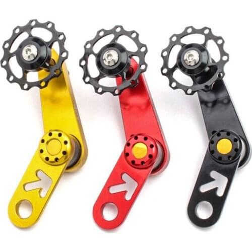 Aluminum Alloy Folding Bicycle Guide Wheel Cycling Single Speed Rear Derailleur Chain Tensioner With Sprocket MTB Bike