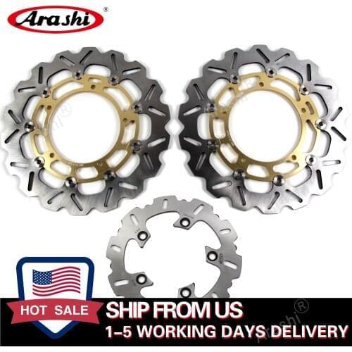 Arashi 1 Set CNC Front Rotors Rear Brake Discs For YAMAHA YZF R1 2007-2011 / YZF R6 2005-2015 YZF-R6 2006 2007 2008 2009 2010