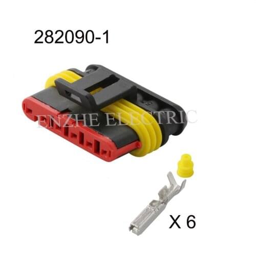 Free shipping 282090-1 Terminal female male 6P connector automotive plug 282104-1 282105-1 282080-1282106-1 282088-1