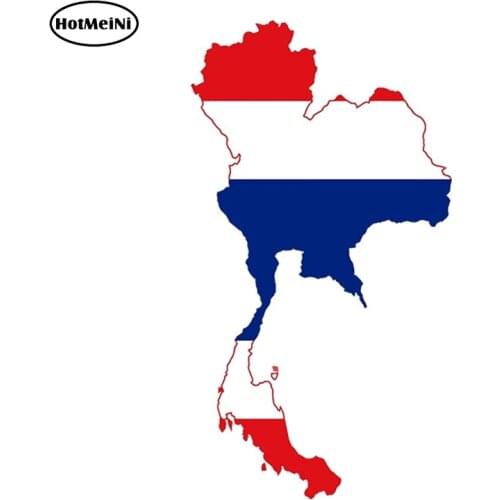 HotMeiNi 13cm x 7.2cm Car Styling Thailand Map Flag Car Sticker Silhouette for Bumper Fridge Laptop Waterproof Car Accessories