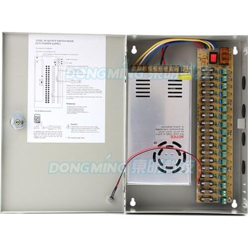18CH 360w 12v 30A box power supply waterproof DC12V led electronic transformer 18 channel monitor CCTV camera switch 18B
