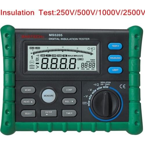 MASTECH MS5205 Meters Digital Insulation Resistance AC/DC Voltage Tester Megger