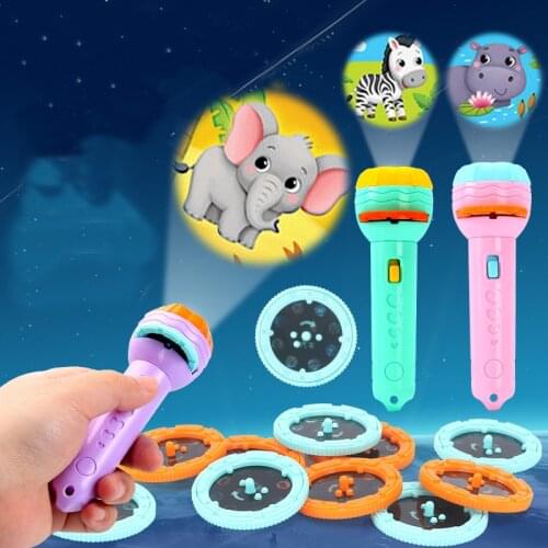 Baby Sleeping Story Book Flashlight Projector Torch Lamp Toy Early Education Toy for Kid Holiday Birthday Xmas Gift Light Up Toy