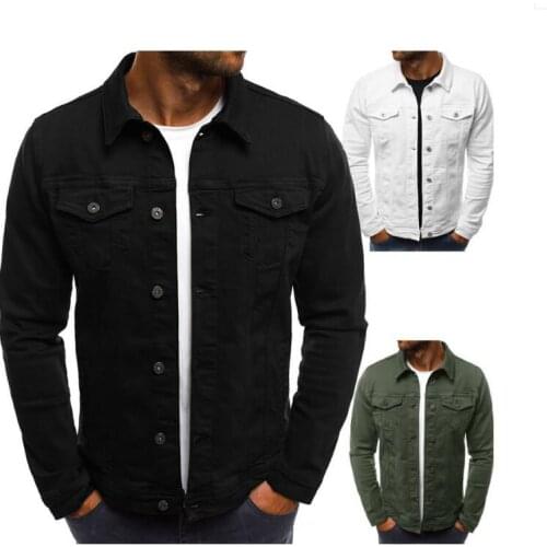 New Fashion Coats Mens Denim Jacket Slim Men Denim Jacket Solid Male Jean Jackets Men Cowboy Outwear Clothing Hip Hop Streetwear