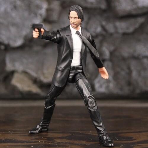 John Wick 6" Action Figure Professional Killer Assassin White Black Suit Keanu Reeves Revenge Movie Toys Doll Model