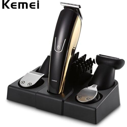 Kemei Electric Hair Clipper with 4 Limit Combs Barber 5 In 1 Rechargeable Hair Trimmer Cutting Machine Beard Razor 100-240V 40D