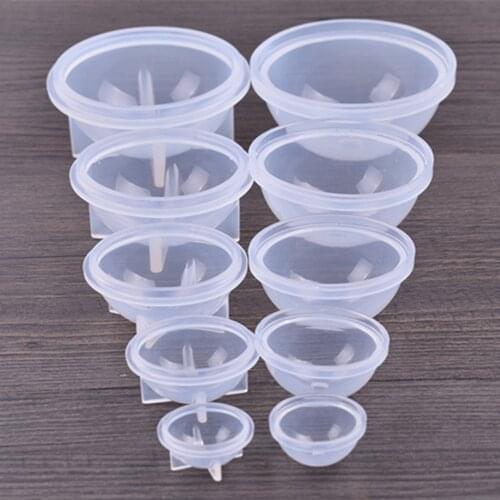 Behogar 5PCS Different Size Round Silicone Resin Molds for DIY Handcraft Jewelry Making Dome Rings Chocolate Ball