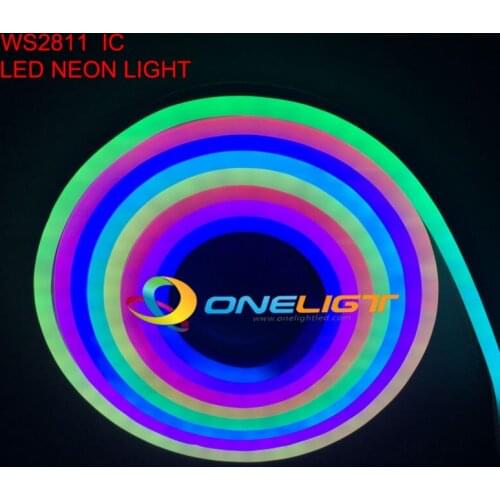 5M RGB LED Neon Light WS2811 Flexible LED Rope Lights SMD 5050 with IC DMX512 Changeable LED Strip Light DC12V DC24V Waterproof
