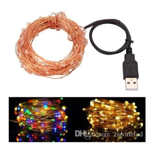 10M33FT 100led USB Led Copper Wire String Lights Fairy Lights Waterproof for Christmas Festival Wedding Party Garland Decoration