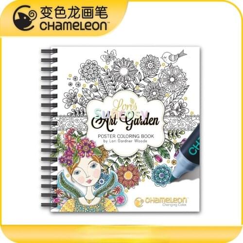 Chameleon Coloring Book: Loris Art Garden Spiral-bound, 20 Beautiful Poster Designs To Coloring, Art supplies