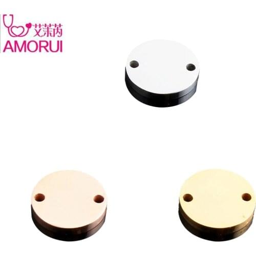 Rose Gold/Silver Color Stainless Steel Circle Round Disc Necklace Pendant Women/Men Bracelet Pendant Bijoux Mujer Accessories