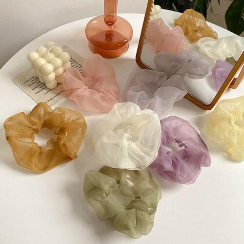 Fashion Oversized Scrunchies Rubber Hair Ties Elastic HairBand Girs Simplicity Sweet Net Yarn Scrunchie Women Hair Accessories