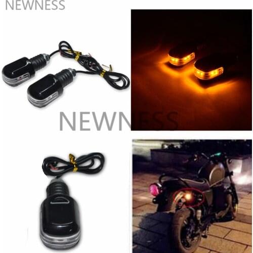 Motorcycle Front Rear LED Mini Turn Signal Light Bar End Blinker Light Indicators Handlebar For Harley Bobber Cafe Racer Scooter