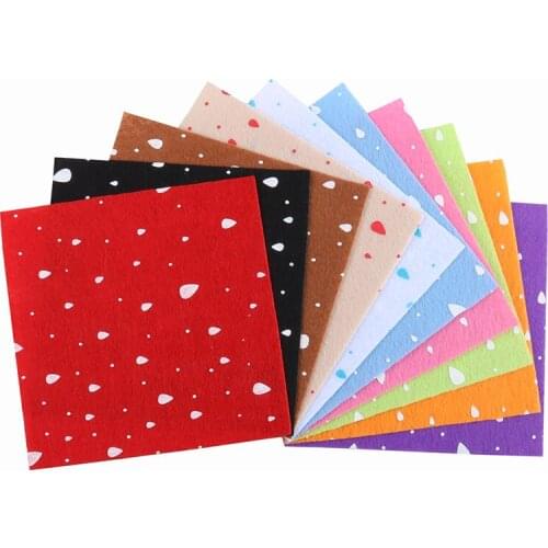 Nanchuang 1mm Thickness Raindrop Printed Non Woven Felt Fabric For DIY Handmade Sewing Doll&Crafts Material 10Pcs/Pack 30x30cm