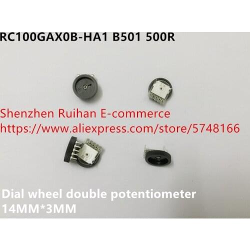 Original new 100% RC100GAX0B-HA1 B501 500R 14MM*3MM dial wheel double potentiometer (SWITCH)