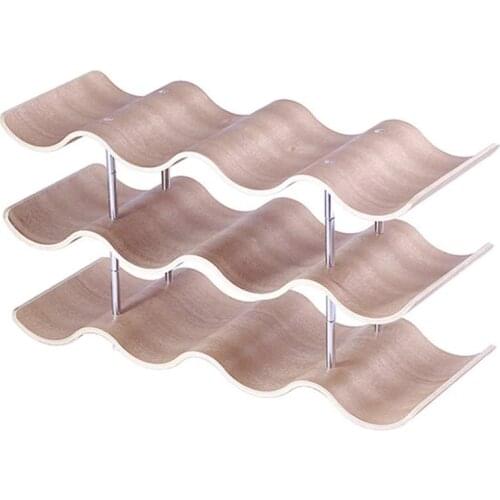 Wine Bottle Rack Creative Wave Wine Stand Holder Bamboo Wood Grape Wine Display Storage rack 3 Layer Organizer Rack For Home Hot