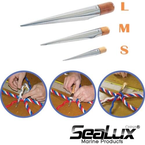 Sealux Medium Splicing Spike Wood Handle Stainless Steel 280mm for Boat Fishing Accessory Marine
