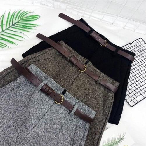 2020 New Autumn Winter Formal Shorts Women Korean High Waist Thick With Sashes Wide Leg Shorts Female Gray Black Green Casual Bo