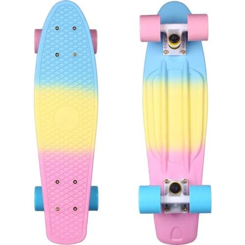 Fade 22" X 6" Skateboards Retro Skate Board Mini Cruiser Longboard Girls Boys Ready to Ride Peny Skate Board