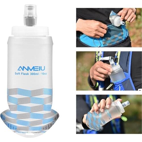 300ML Water Bottles TPU Soft Food-grade Flasks Collapsible Running Flasks For Hydration Pack Backpack Hiking Cycling