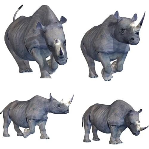 Three Ratels QC482 rhinoceros wall Stickers Anime Vinyl car Stickers Cartoon Decal