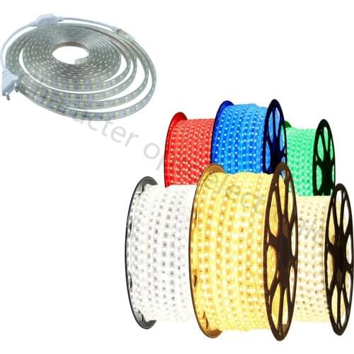 Waterproof SMD 5050 led tape AC220V flexible led strip 60 leds/Meter outdoor garden lighting with EU plug