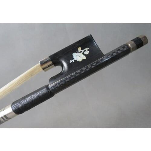 1Pcs Beautiful plaid Carbon fiber violin bow 4/4,Copper mounted #5876