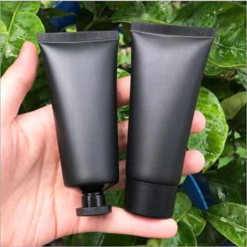 100pcs/lot 60ml Frost Black Plastic Cream Squeeze Bottle 60g Cosmetic Facial Cleanser Soft Tube Shampoo Lotion pack Bottle