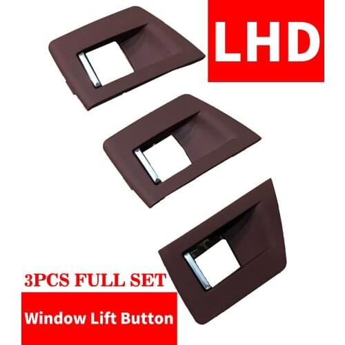 3PCS/set LHD Left Handle Drive For BMW 5 series F10 F11 F18 520 525 530 Window Lift Button Frame Trim Beige Black Red Wine Gray