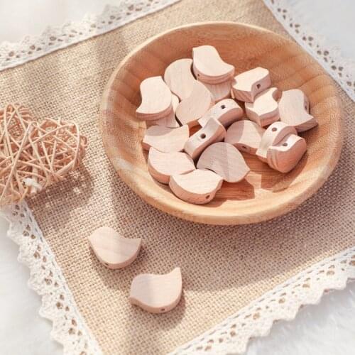 5/10pcs Beech Wooden Beads Rodent Teething Heart Bird BPA Free Beech DIY Accessories Pendant For Pacifier Wooden Baby Toys