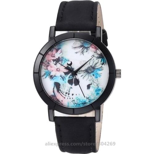 Without Logo Wholesale Fashion Women Leather Watches High Quality Flower Design Women Dress Bracelet Watches Hot Sales