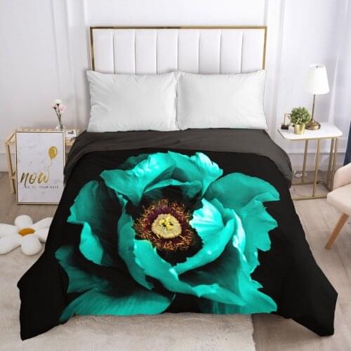 Black Duvet cover Quilt/Blanket/Comfortable Case Double King Bedding 140x200 240x220 200x200 for Home flower