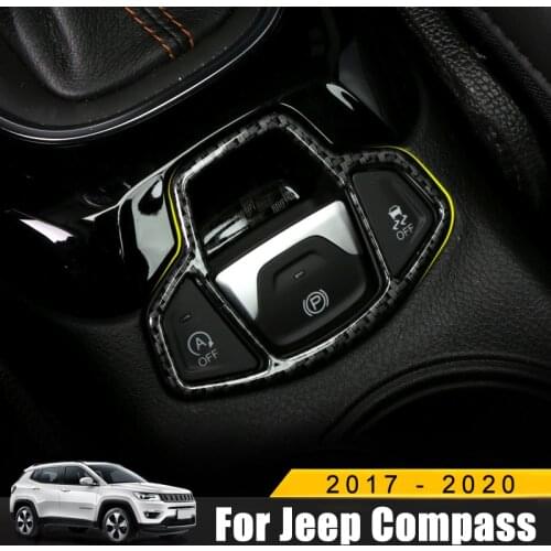 For Jeep Compass 2017 2018 2019 2020 Hand Brake Handbrake Button Center Console Cover Trim Bezel Molding Kit Car Accessories