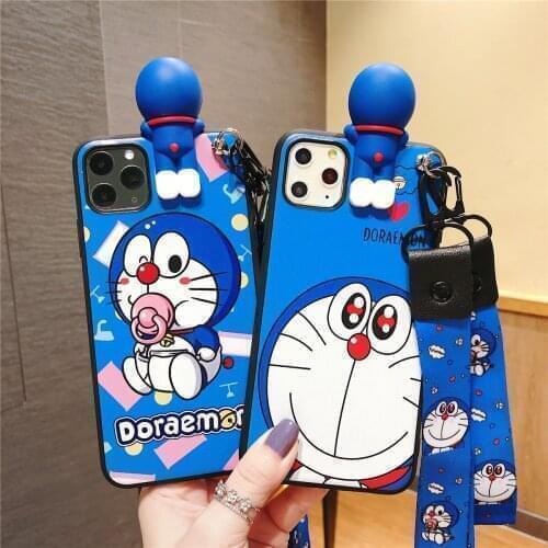 For Vivo X20 21 Y51 53 66 81 75 79 85 91 17 71 V11 15 S5 Pacifier Doraemon Strap Rope Case