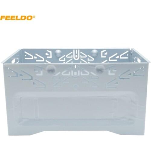 FEELDO 1Pc Car Stereo Audio Refitting Facial Frame Panel For ISO 2DIN installation Metal Cage #FD-3588