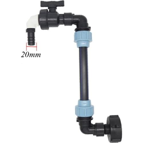 IBC Tank Swan Neck 3/4 Inch IBC Adaptor With Outlet Tap 3/4 Inch 2in Coarse Thread IBC Tank Heightening Connector Set