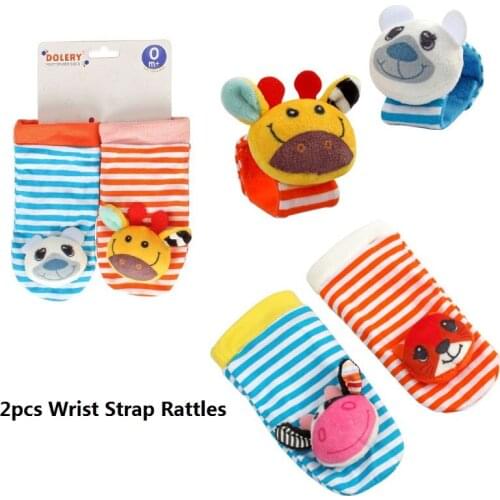 NewBorn Toy Wrist Band Cartoon Baby Rattle Toys Soft Animal Rattles Children Infant Plush Sock for Baby Teether Toy 0-12 Months