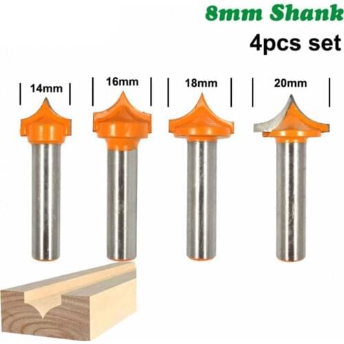 Solid Carbide Round Point Round Bits 8mm Shank 4PCS Stirrer Cutters Woodworking Tools Wood Bur