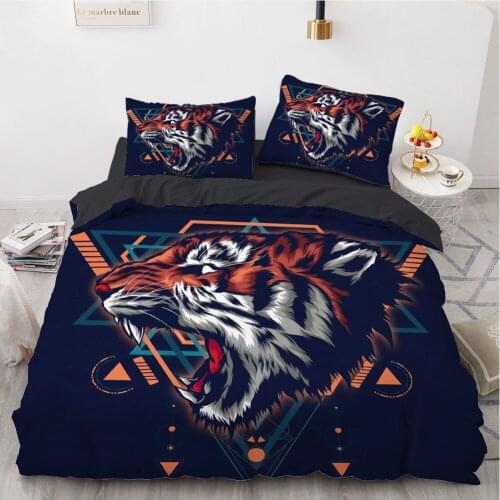 3D Animal Design Bedding Set Duvet Cover Set Comforter Bed Linen Full King Queen Double Single Size Tiger Home Textile