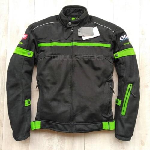 Hot Selling Summer Mesh Jackets For Kawasaki Motorbike MTB ATV Bike Riding Mens Black Green Jacket With Protector