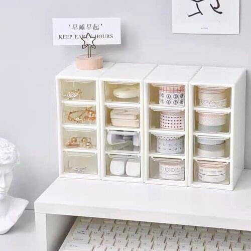 MINKYS New Arrival ABS 4 Drawer Desktop Organizer Desk Storage Box School Stationery Accessories