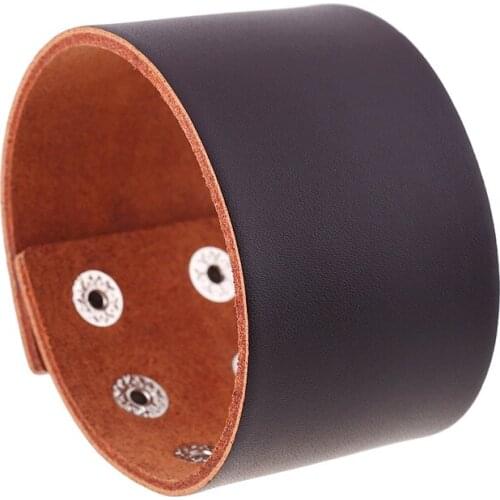 Fashion Punk Men Wide Leather Bracelet Cuff Casual Brown Bangle Wrap Women Biker Big Wristbands Unisex Rock Vintage Jewelry Gift