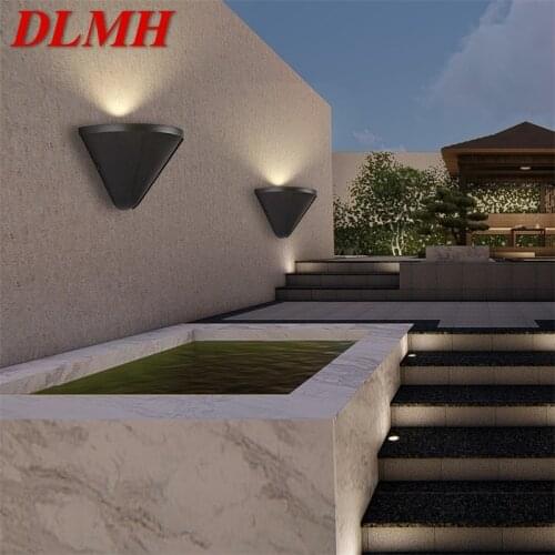 DLMH Patio Wall Sconce Black Outdoor Wall lights Waterproof Modern Home Decorative For Porch Balcony Courtyard Villa