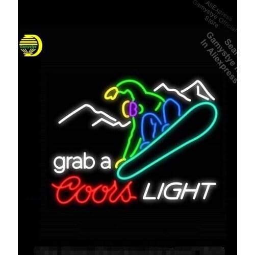 Neon Sign for Skiing Grab a Ski Neon Tube Sign Coors Light Commercial Light handcraft Lamps Store Displays neon sign corona beer