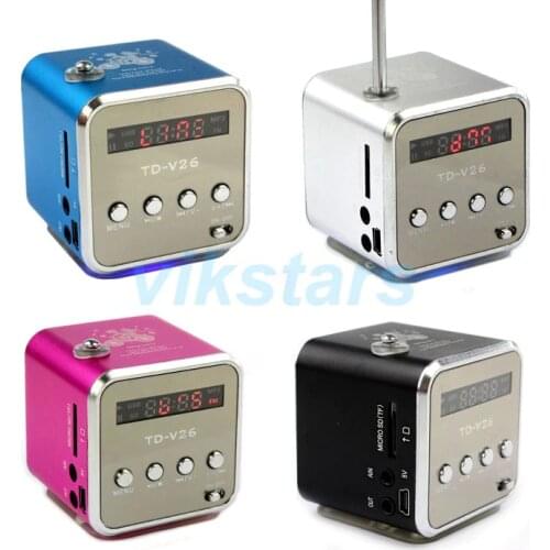Genuine REDAMIGO Mini Radio Micro SD/TF Card Digita portable Speaker with linternet fm Radio Aluminum Speaker RADV26