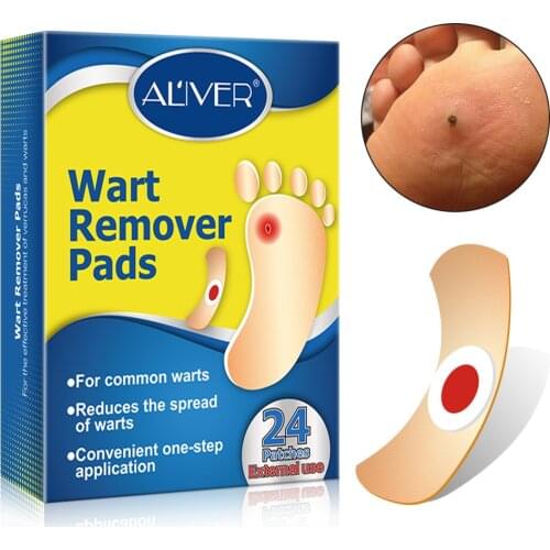 1box=24pcs Feet Warts Remover Pads Calluses Patch Plantar Chicken Eye Corn Stickers Pain Relief Pad Foot Care Plaster