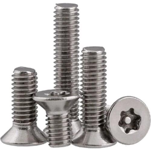 M4 Stainless steel Flat Countersunk head Plum blossom T&TX Torx Anti-theft Allen hex screw with column bolt 6mm-50mm L