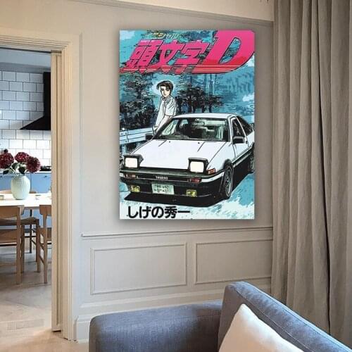 Manga Initial D Bedroom Poster Decoration Living Room Study Color Wallpaper Canvas Wall Painting