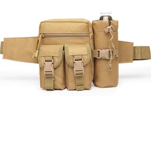 Men Waist Pack Hiking Water Bottle Phone Pouch Outdoor Sports Function Bag Climbing Camping Belt Bag